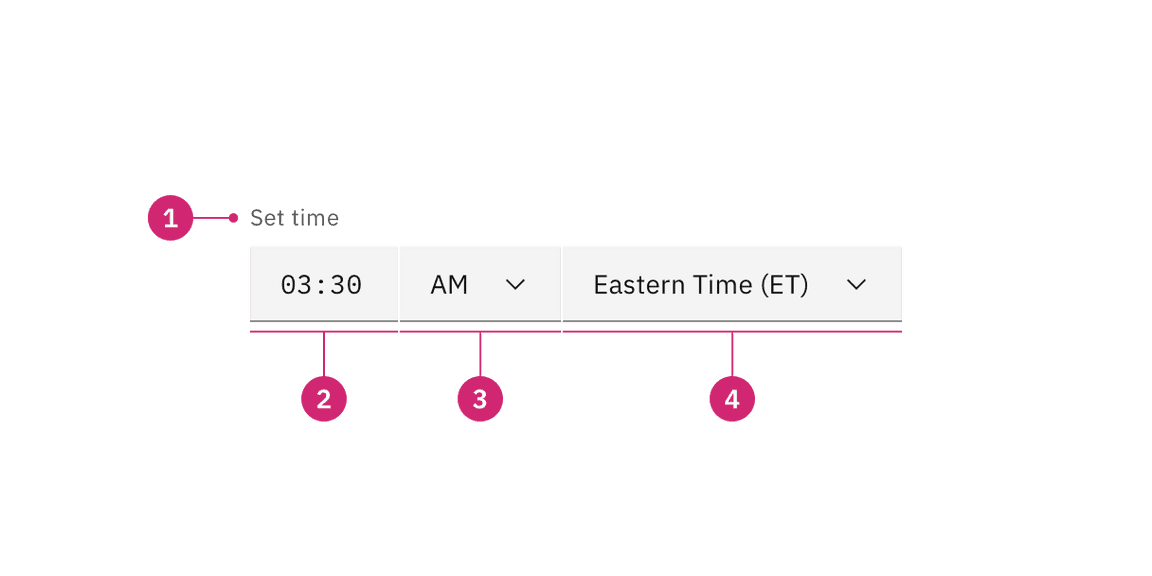 Fixed time picker anatomy